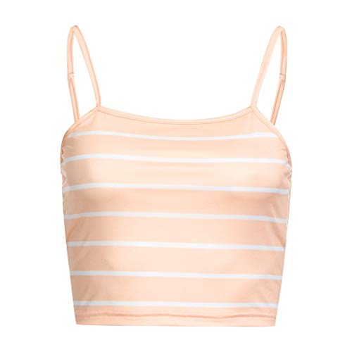 Luckycat Camisetas de Tirantes para Mujer, Mujeres Sexy de Hombros sin Mangas del Tanque Tops Chaleco Camiseta Blusa Crop Tops Camisa De Rayas
