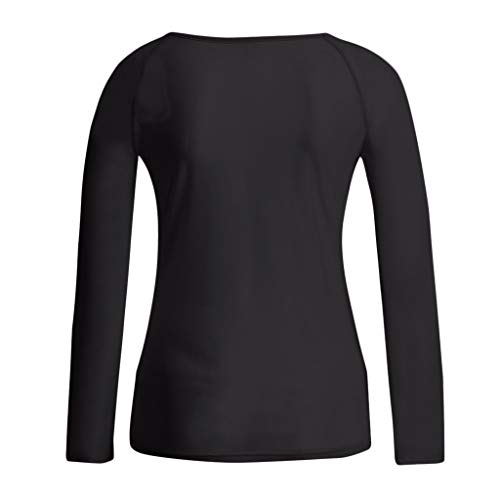 Luckycat Mujeres Malla Perspectiva Blusa Transparente Camisetas de Manga Larga Short Tops Mujeres de Encaje Malla Perspectiva Hueco hacia Fuera de Cuello Redondo de Borla Crochet Blusa Camisas