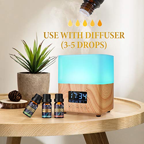 Luckyfine Aceites Esenciales Naturales para Humidificador 6 x 10 ml, Aceites Esenciales 100% Puros para Difusor, Ayuda a Dormir con Calma, Regalo Ideal para Amigos y Familiares para Todas Ocasiones