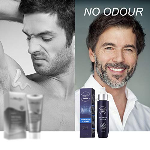 Luckyfine Crema Depilatoria para Hombres, Crema de Depilación para Areas Sensibles, Suave y No Irritante, 100g