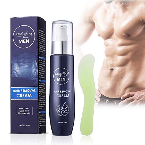 Luckyfine Crema Depilatoria para Hombres, Crema de Depilación para Areas Sensibles, Suave y No Irritante, 100g