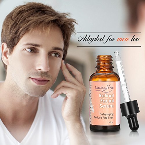 Luckyfine Serum Retinol 2.5% con Vitamina C y Acido Hialuronico - Reducir las arrugas y líneas finas, fretrasar envejecimiento - Anti Edad, Anti Arrugas, Anti Manchas