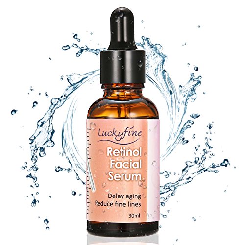 Luckyfine Serum Retinol 2.5% con Vitamina C y Acido Hialuronico - Reducir las arrugas y líneas finas, fretrasar envejecimiento - Anti Edad, Anti Arrugas, Anti Manchas