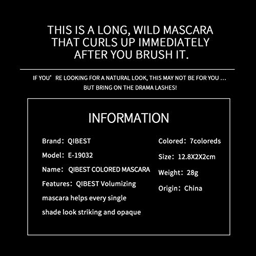 Lucoss Máscara de Pestañas Mascara Impermeable Larga Duración Rizador Delgado Rímel(Negro,Púrpura,Azul,Verde,Rosa,Rojo,Amarillo)