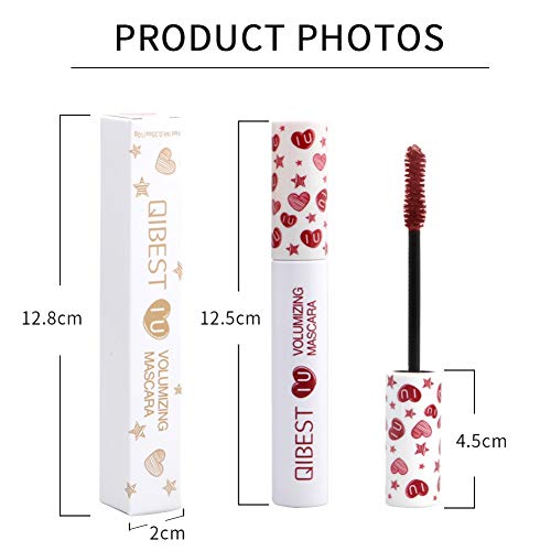 Lucoss Máscara de Pestañas Mascara Impermeable Larga Duración Rizador Delgado Rímel(Negro,Púrpura,Azul,Verde,Rosa,Rojo,Amarillo)