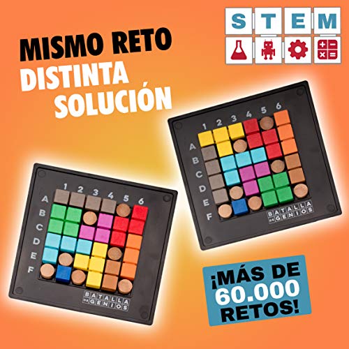 Lúdilo- Batalla de Genios 3D, Mesa, Rompecabezas Madera, educativos, Juegos Inteligencia niños, Puzzles, Color Negro (The Happy 80800)