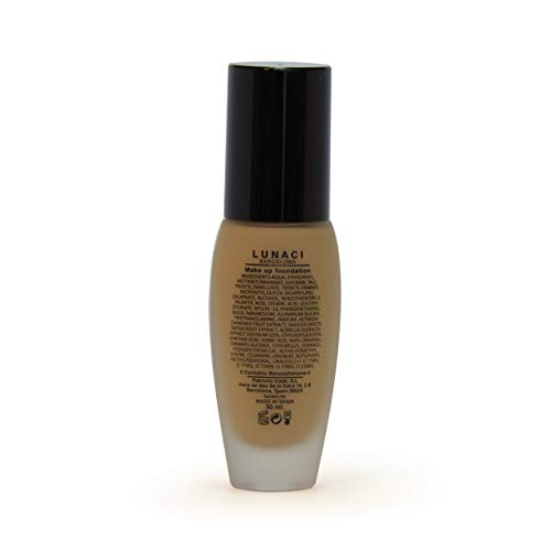 LUNACI Barcelona Base de maquillaje, foundation, Antiedad, Multivitaminas, AcabadoMate,Sin aceites, SPF 15, hypoallergenic 30Ml (BRONZE 05)