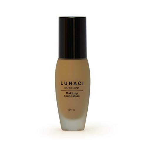 LUNACI Barcelona Base de maquillaje, foundation, Antiedad, Multivitaminas, AcabadoMate,Sin aceites, SPF 15, hypoallergenic 30Ml (BRONZE 05)