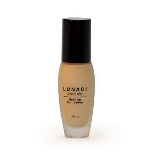 LUNACI Barcelona Base de maquillaje, foundation, Antiedad, Multivitaminas, AcabadoMate,Sin aceites, SPF 15, hypoallergenic 30Ml (NUDE 01)