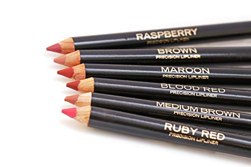 LUNACI Barcelona lapiz de labios en 6 Colores Lipliner Perfilador de Labios, Larga Duración Con Vitamina E (Color: Raspberry), Smooth and Precision Pearl LipLiner