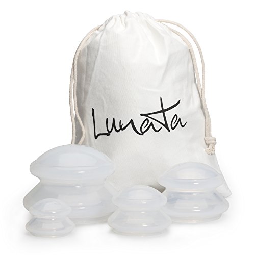 Lunata (Upgrade 2019) 4x Ventosas anticelulitica y piel de naranja, Tazas masaje para masaje profesional