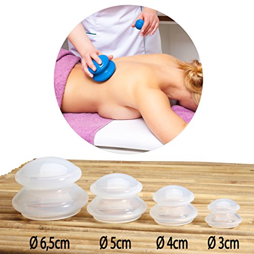 Lunata (Upgrade 2019) 4x Ventosas anticelulitica y piel de naranja, Tazas masaje para masaje profesional