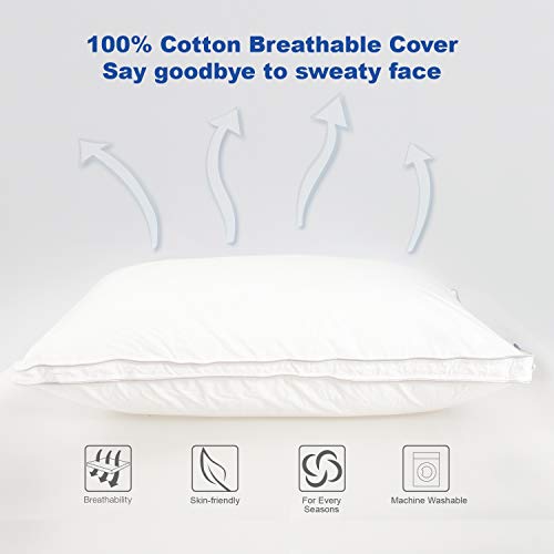 Lunvon Almohada de Espuma de Memoria 71 x 51 cm Almohada Viscoelástica Altura Ajustable, Funda de Almohada Desmontable de Diseño de Doble Banda Lateral Mantiene la Forma