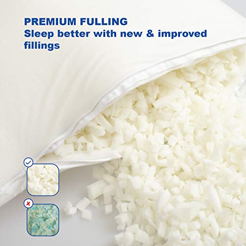 Lunvon Almohada de Espuma de Memoria 71 x 51 cm Almohada Viscoelástica Altura Ajustable, Funda de Almohada Desmontable de Diseño de Doble Banda Lateral Mantiene la Forma