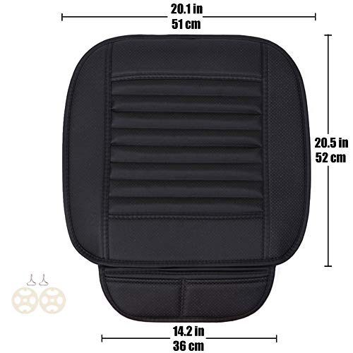 LUOLLOVE Funda Coche Asientos Universales, Interior Coche Protector de Asiento Delantero, Súper Transpirable Cuero Bambú Carbón,20.5 * 20.1 '' (1 Paquete, Negro)