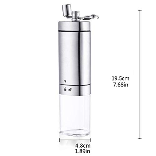 Luoshan Máquina portátil de café, Herramienta Multifuncional Triángulo Mano Máquina de café de Acero Inoxidable Mano del hogar de la Cocina Molino de café, Adecuado for Viajes de Negocios/Home Cocina