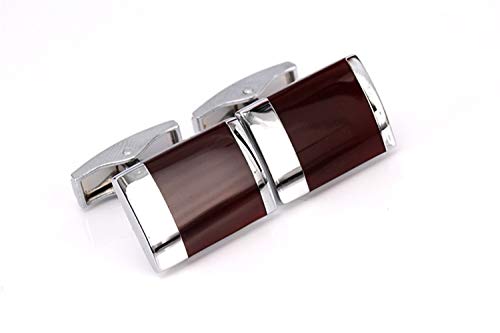 LUOSI Fibra Camisa Roja Esmalte Gemelos Gemelos francés Masculino cufflin Francesa Camisa de los Hombres joyería de la Boda el Novio Hombres Gemelos (Metal Color : 7)