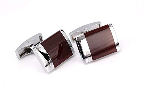 LUOSI Fibra Camisa Roja Esmalte Gemelos Gemelos francés Masculino cufflin Francesa Camisa de los Hombres joyería de la Boda el Novio Hombres Gemelos (Metal Color : 7)