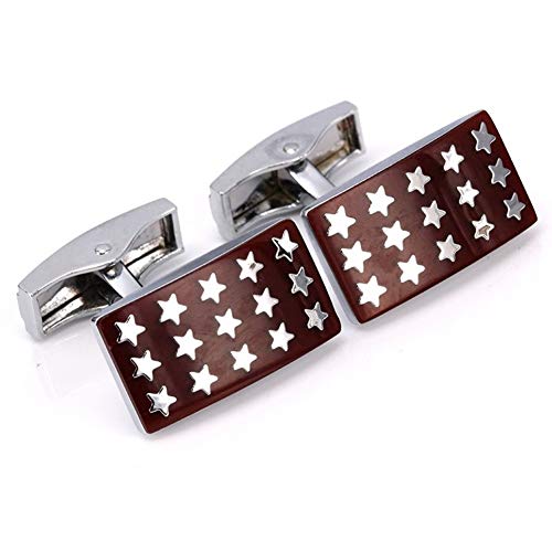 LUOSI Fibra Camisa Roja Esmalte Gemelos Gemelos francés Masculino cufflin Francesa Camisa de los Hombres joyería de la Boda el Novio Hombres Gemelos (Metal Color : 7)
