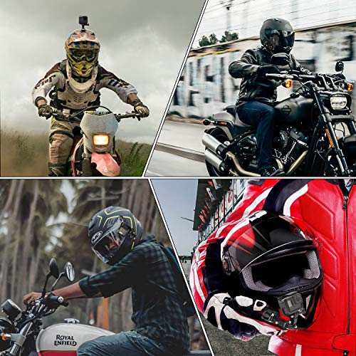 Lupholue Casco para Motocicleta Barbilla giratoria Kit de Montaje de rotación de pivotes de 3 vías Compatible with GoPro Hero 7, (2018), 6 5 4 3, Hero Black, Sesión, Xiaomi Yi, SJCAM