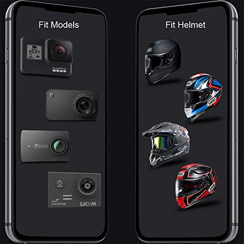 Lupholue Casco para Motocicleta Barbilla giratoria Kit de Montaje de rotación de pivotes de 3 vías Compatible with GoPro Hero 7, (2018), 6 5 4 3, Hero Black, Sesión, Xiaomi Yi, SJCAM