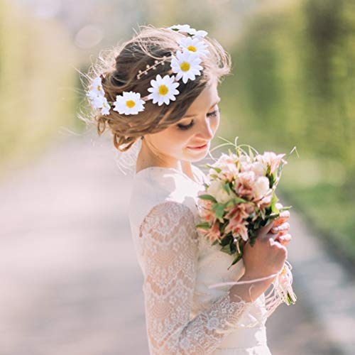 Lurrose 5 unids girasol diadema flor guirnalda cintillo corona corona de pelo para las niñas niños fiesta en la playa fiesta fiestas fiesta foto tomar la boda
