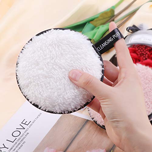 Lurrose Almohadillas desmaquillantes desmaquilladoras reutilizables de felpa Faciales lavables para el cuidado de la piel y el cuidado 3pcs