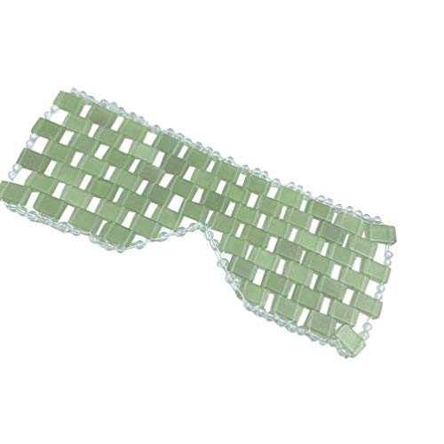 Lurrose Ojo Portátil Cubierta para Dormir Cubierta de Ojo de Jade Natural para Dormir Ceguera para Viajar Dormir Yoga Dolor de Cabeza