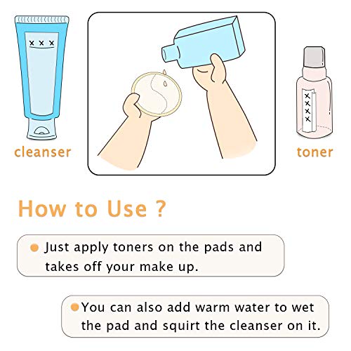 Luxja Discos Desmaquillantes Reutilizables con 2 Bolsa de Almacenar, Lavables Rondas Faciales (Aptos para Pieles Sensibles) 14pcs