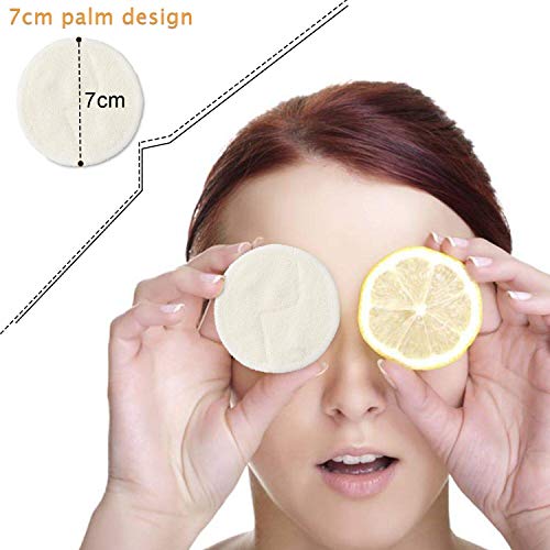 Luxja Discos Desmaquillantes Reutilizables con 2 Bolsa de Almacenar, Lavables Rondas Faciales (Aptos para Pieles Sensibles) 14pcs