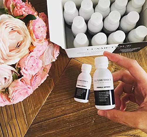 Luxmetique Fórmula Antiedad - nutricosmético para cuidar y rejuvenecer la piel con Colágeno hidrolizado, Ácido Hialurónico, Antioxidantes y Vitaminas. Resultados a corto plazo en piel, pelo y uñas.