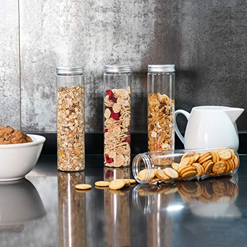 Luxury & Grace Pack 4 Botes de Polietileno Alimentario, 0,40 L (20x5cm). Tarros con Tapa de Aluminio Enroscable. Reciclables. 100% Libres de BPA.