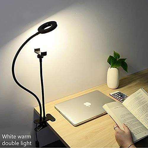 Luz de escritorio de mesa USB flexible con anillo LED Lámpara de luz de flash Trípodes de mesa con soporte para teléfono móvil para video bloggers