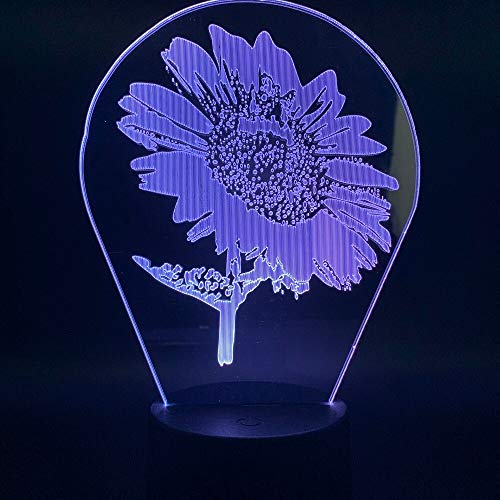 Luz de noche LED Luz de noche de girasol para niños Regalo Dormitorio Regalo para lámpara de bebé Sensor táctil Nightlights3D Lámpara