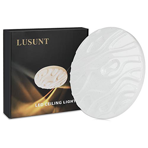 Luz de techo LED Baño Cocina Dormitorio Lámpara Techo LED Sala de estar Comedor Estudio Balcón Pasillo Habitación Redondo Impermeable Moderno Plafón LED Blanco natural 4000K 18W 1500lm LUSUNT