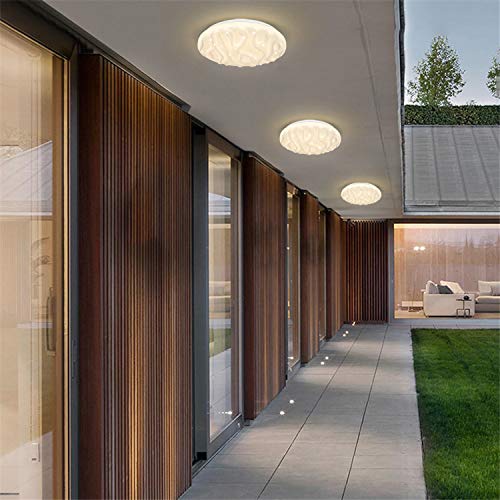 Luz de techo LED Baño Cocina Dormitorio Lámpara Techo LED Sala de estar Comedor Estudio Balcón Pasillo Habitación Redondo Impermeable Moderno Plafón LED Blanco natural 4000K 18W 1500lm LUSUNT
