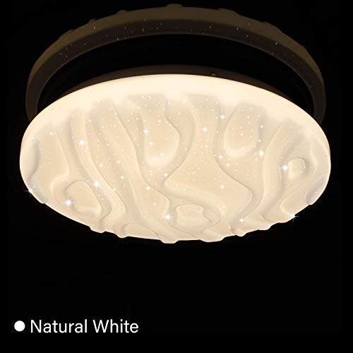 Luz de techo LED Baño Cocina Dormitorio Lámpara Techo LED Sala de estar Comedor Estudio Balcón Pasillo Habitación Redondo Impermeable Moderno Plafón LED Blanco natural 4000K 18W 1500lm LUSUNT