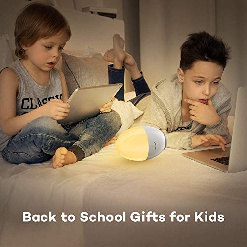 Luz Nocturna Infantil VAVA, Lámpara Quitamiedos para Niños/Bebé (Seguro ABS+PC, IP65 Impermeable, Resistente a Rotura, LED Cuidado Ojos, Brillo y Color Ajustable, Control Táctil, Recargable)