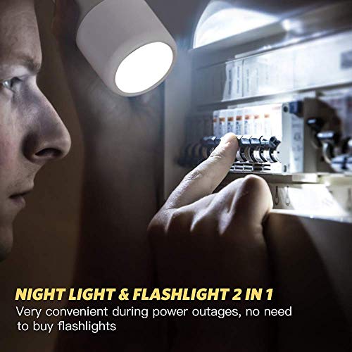 Luz Nocturna Infantil,Hommie 2 EN 1 LED Luz Bebé Nocturna y Linterna, 4 Colores y Brillo Ajustable, Control Táctil,Recargable, Seguro Calidad, Resistente a Rotura, Cuidado Ojos,Lámpara Habitación Bebé