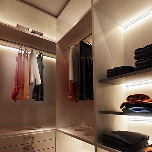 Luz Nocturna,Sensor de Movimiento Recargable Sensor de Luz Interior Luz de Armario Luz LED de armario,3 Modos de Luz,Para Armario,Pasillo,Escalera,Sótano,Cocina,Garaje,Gabinete y Baño(24 LED)