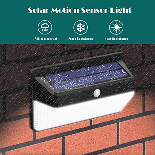 Luz Solar Exterior 118 LED, Yacikos [Nueva Versión de Ahorro de energía Verde -1000LM] Foco Solar Exterior con Sensor de Movimiento, Luces Solares Jardín 2200mAh Lámpara Solar Impermeable -2 Piezas