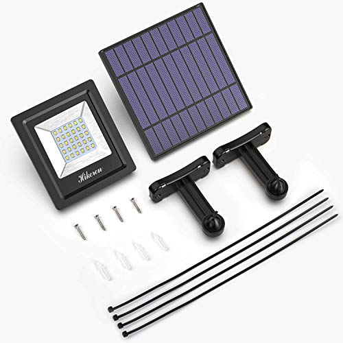 Luz Solar Exterior, Foco Led Solar Exterior Separada, IP65 Impermeable, con 5M Cable, 4400mAh Batería de Gran Capacidad, Lámpara Solar para Patio, Jardín, Balcón, Garaje (Luz Blanca)
