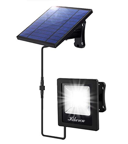 Luz Solar Exterior, Foco Led Solar Exterior Separada, IP65 Impermeable, con 5M Cable, 4400mAh Batería de Gran Capacidad, Lámpara Solar para Patio, Jardín, Balcón, Garaje (Luz Blanca)
