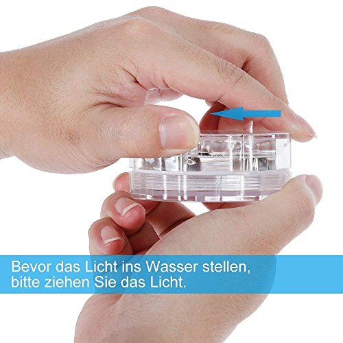 Luz sumergible, Tiray Ledy Cambio de Color RGB Multi agua densidad LED Leuchten con ventosas y mando a distancia, Lluminación para estanque, Base de jarrón, Decoración