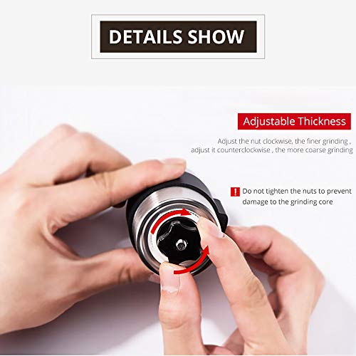 LWXXXA Molinillo de café en Grano Manual, Mini Molinillo de Acero Inoxidable portátil, café de Goteo, para Usar en café exprés, Prensa Francesa, Especias, Hierbas, Pimienta