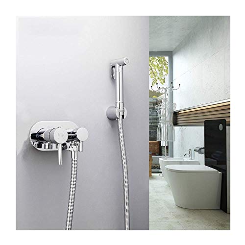 Lxyfc Juego for bidé portátil, el Bronce Pared bidé Caliente y Agua fría, bidé, Ducha Manguera de Cinta de 39 Pulgadas, for pañales for bebés y pañales, o Mascotas TB