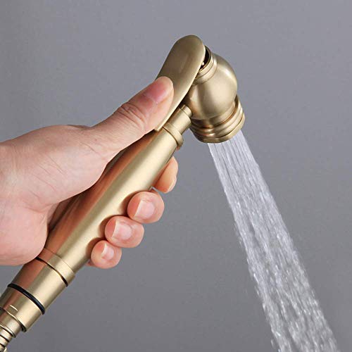 Lxyfc Oro Dibujo latón Mano baño baño de Ducha bidé Grifo con Solo frío montado en la Pared del pulverizador bidé for la higiene Femenina, regar Las Plantas, TB