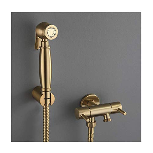 Lxyfc Oro Dibujo latón Mano baño baño de Ducha bidé Grifo con Solo frío montado en la Pared del pulverizador bidé for la higiene Femenina, regar Las Plantas, TB