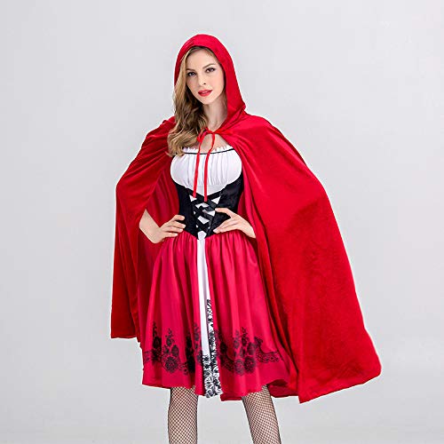 LYMCDP Halloween, Caperucita Roja Disfraz De Mujer Adulta, Disfraz De Reina De Club Nocturno, Disfraz De Juego De Rol