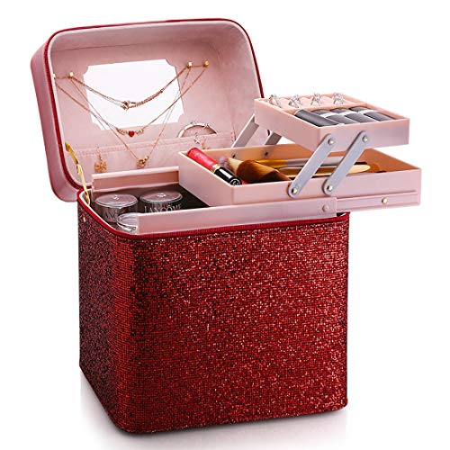 LYN Bolsa De Cosméticos Portátil Y Liviana, Bolsa De Cosméticos con Bolso, Bolsa De Viaje, Bolsa De Viaje Cosmética Multifuncional Y De Viaje De Negocios,E